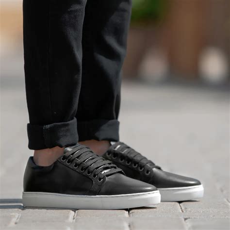 best black leather sneakers.